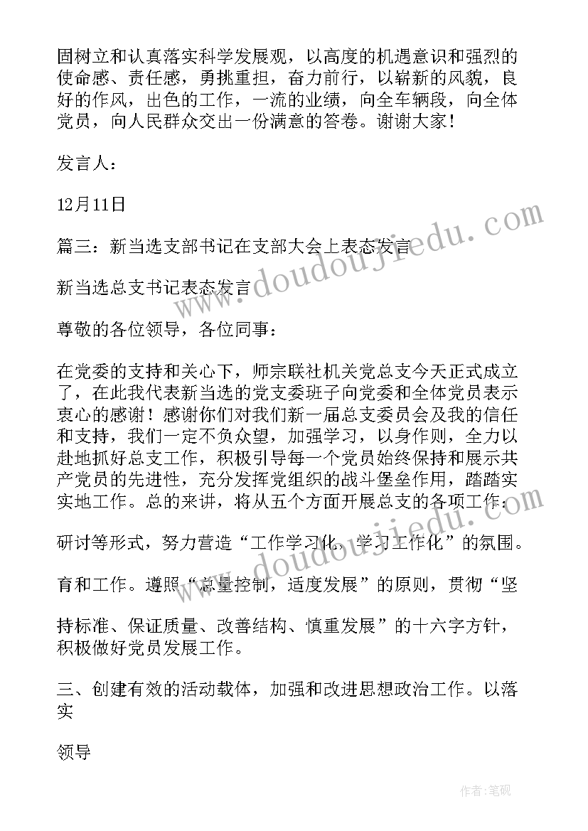 当选党支部支委表态发言稿 新当选党支部书记表态发言(精选5篇)