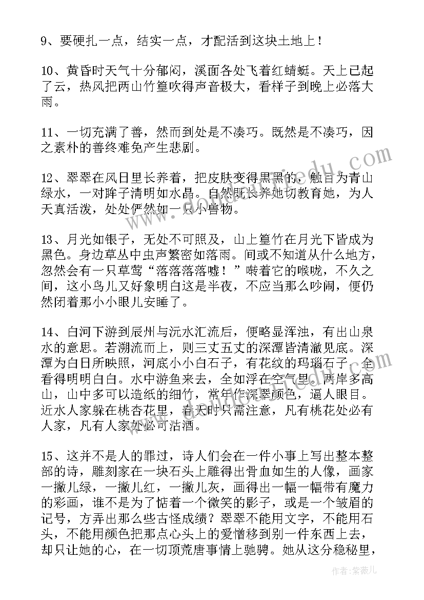 最新边城摘抄与感悟(精选5篇)