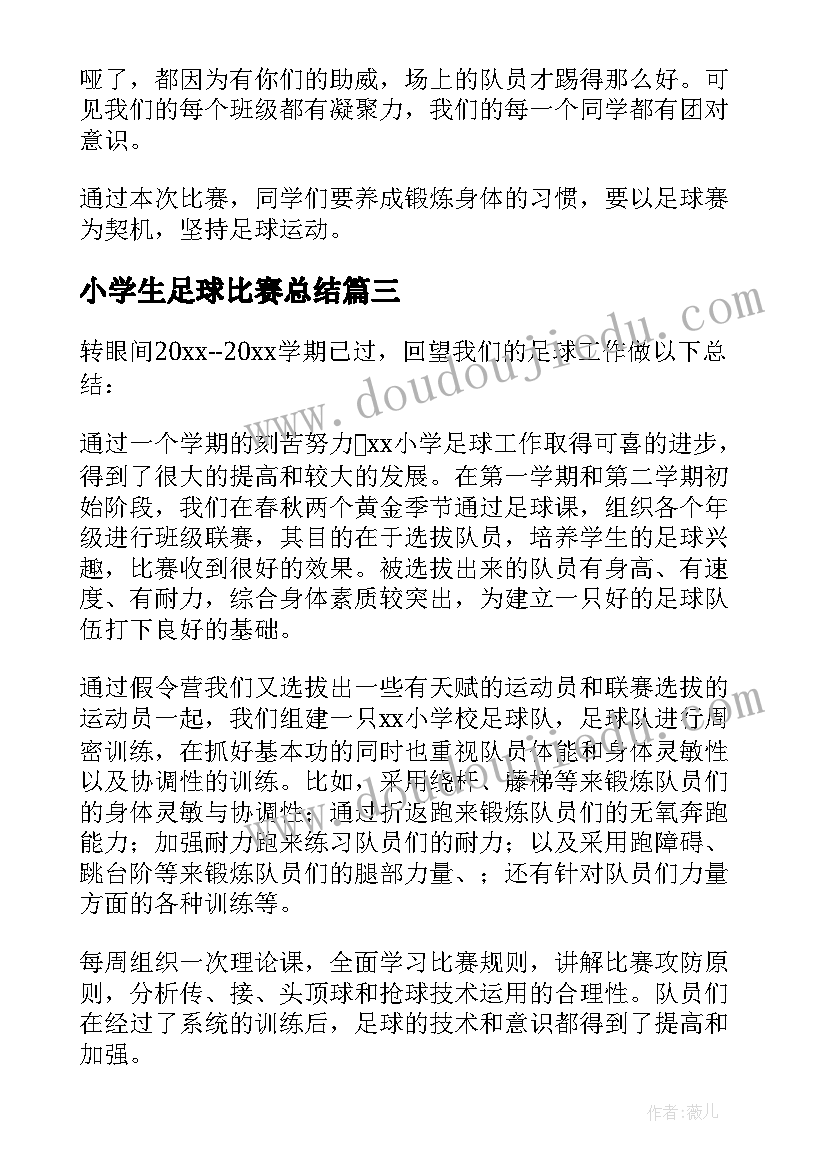 2023年小学生足球比赛总结(精选5篇)