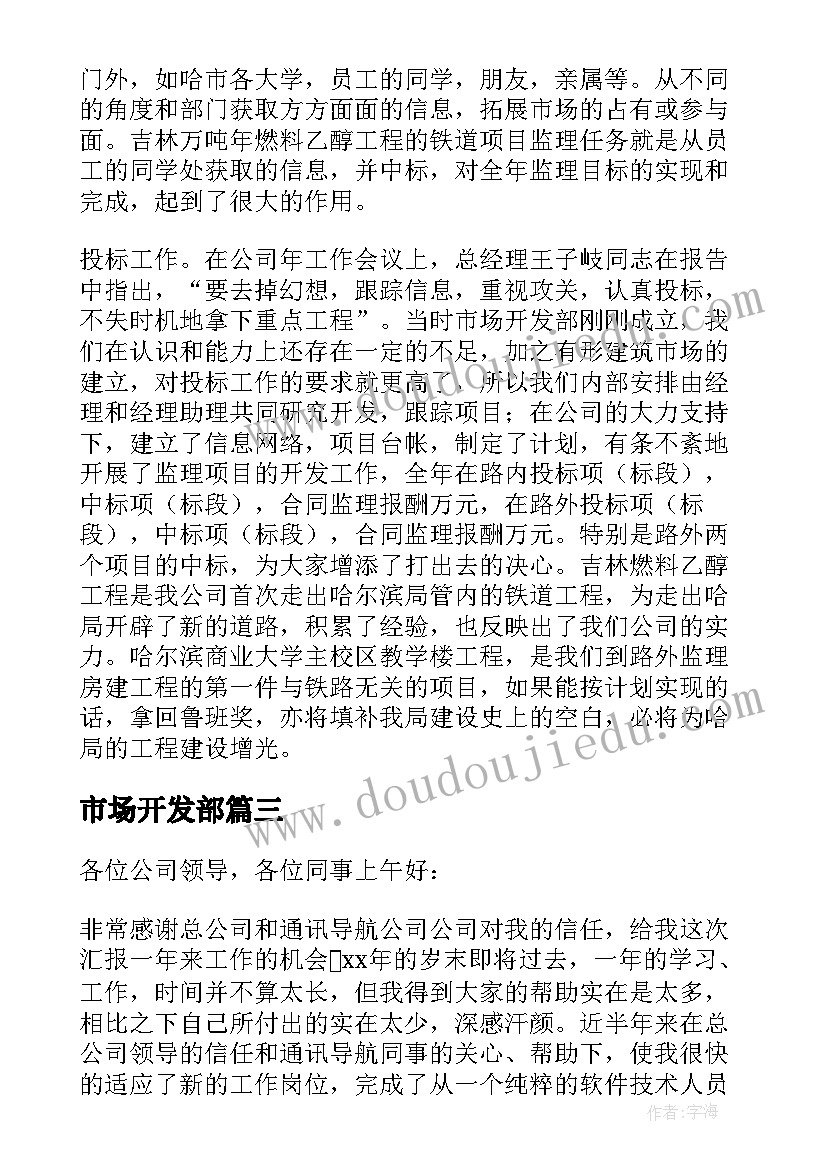 2023年市场开发部 市场开发部工作总结(大全5篇)