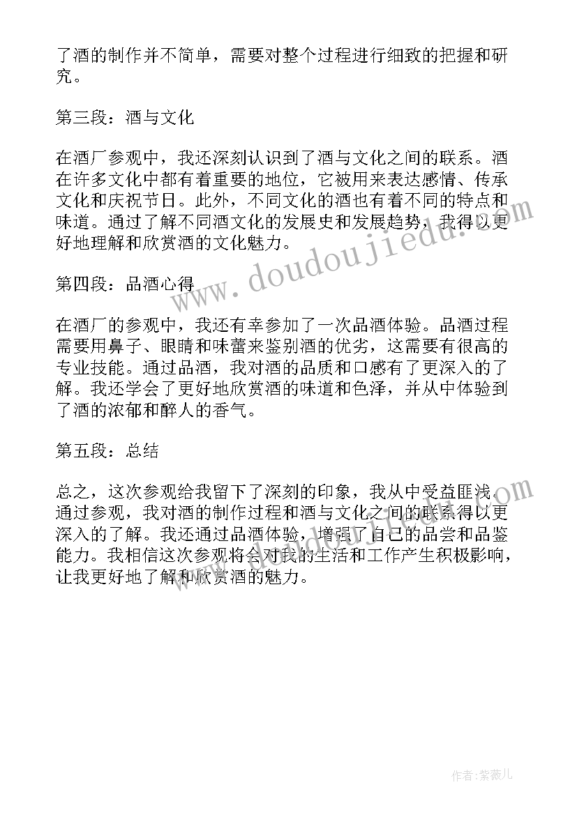 最新参观白酒厂心得体会(模板5篇)