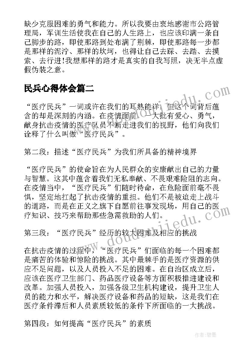 最新民兵心得体会 民兵冬季军训心得体会(实用8篇)