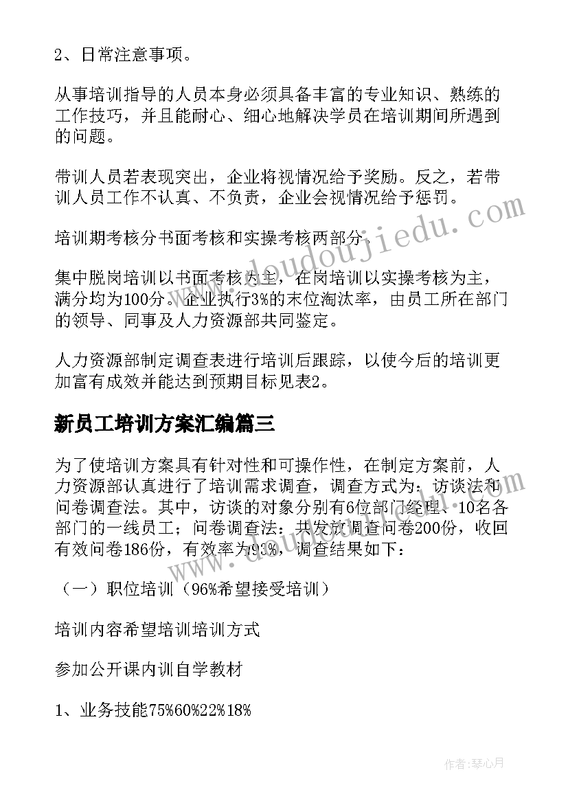 新员工培训方案汇编(精选5篇)