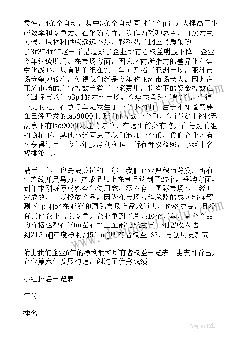 2023年企业沙盘模拟经营最佳方案(优质5篇)