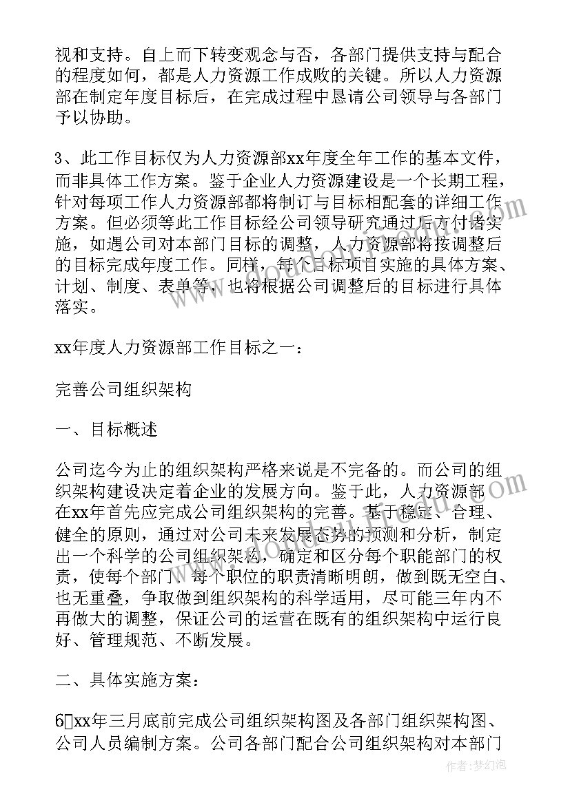 最新人力资源部新一年工作计划(通用9篇)