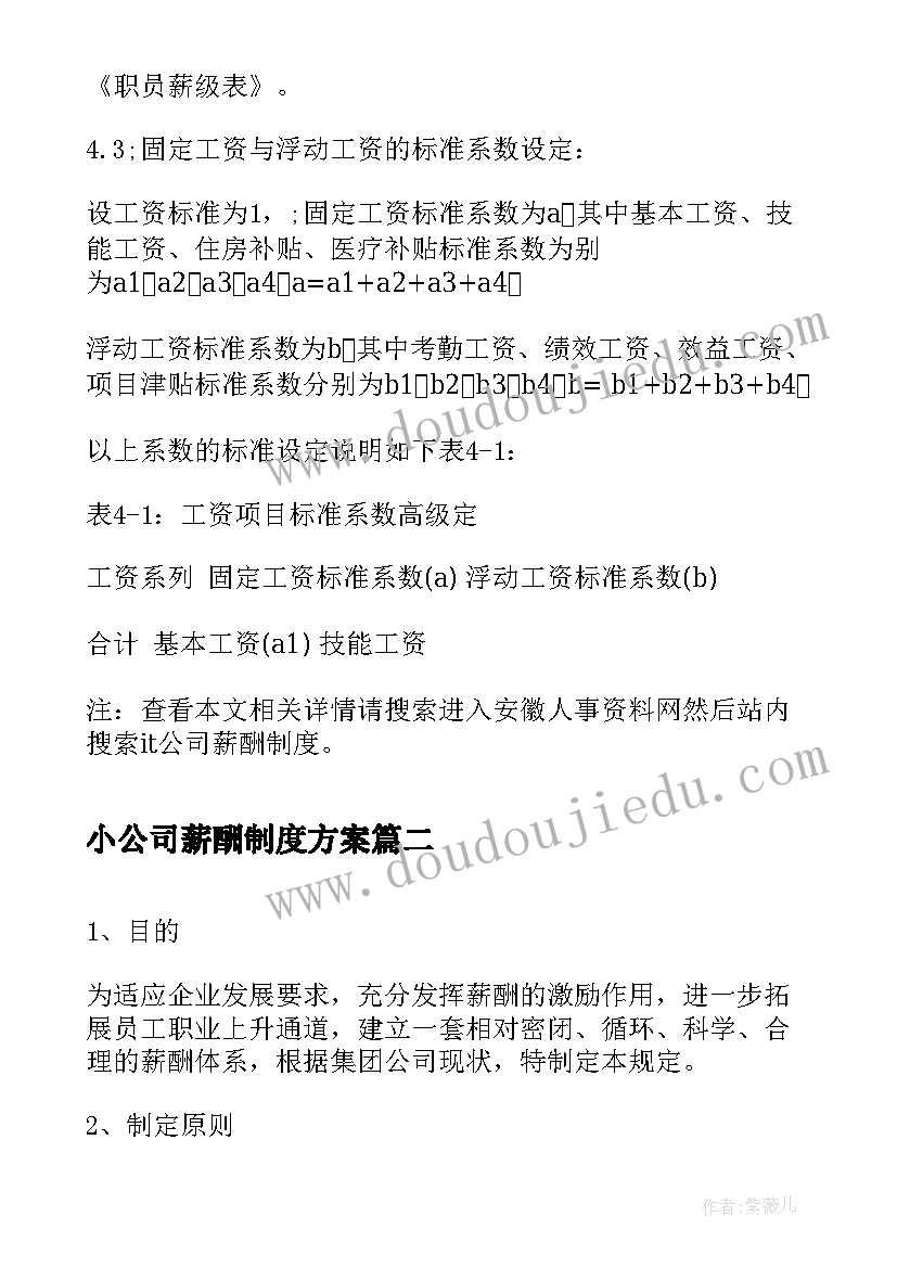 小公司薪酬制度方案 it公司薪酬制度(优质9篇)