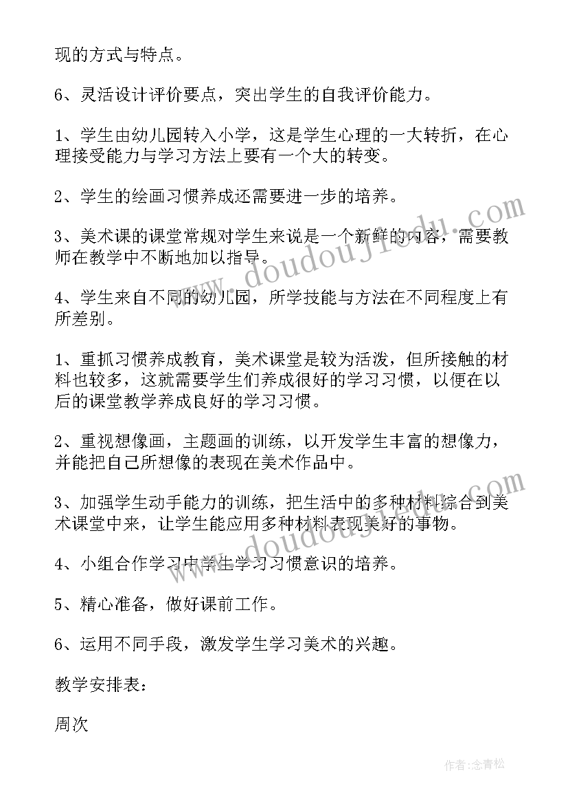 2023年小学美术教学计划指导思想(通用7篇)