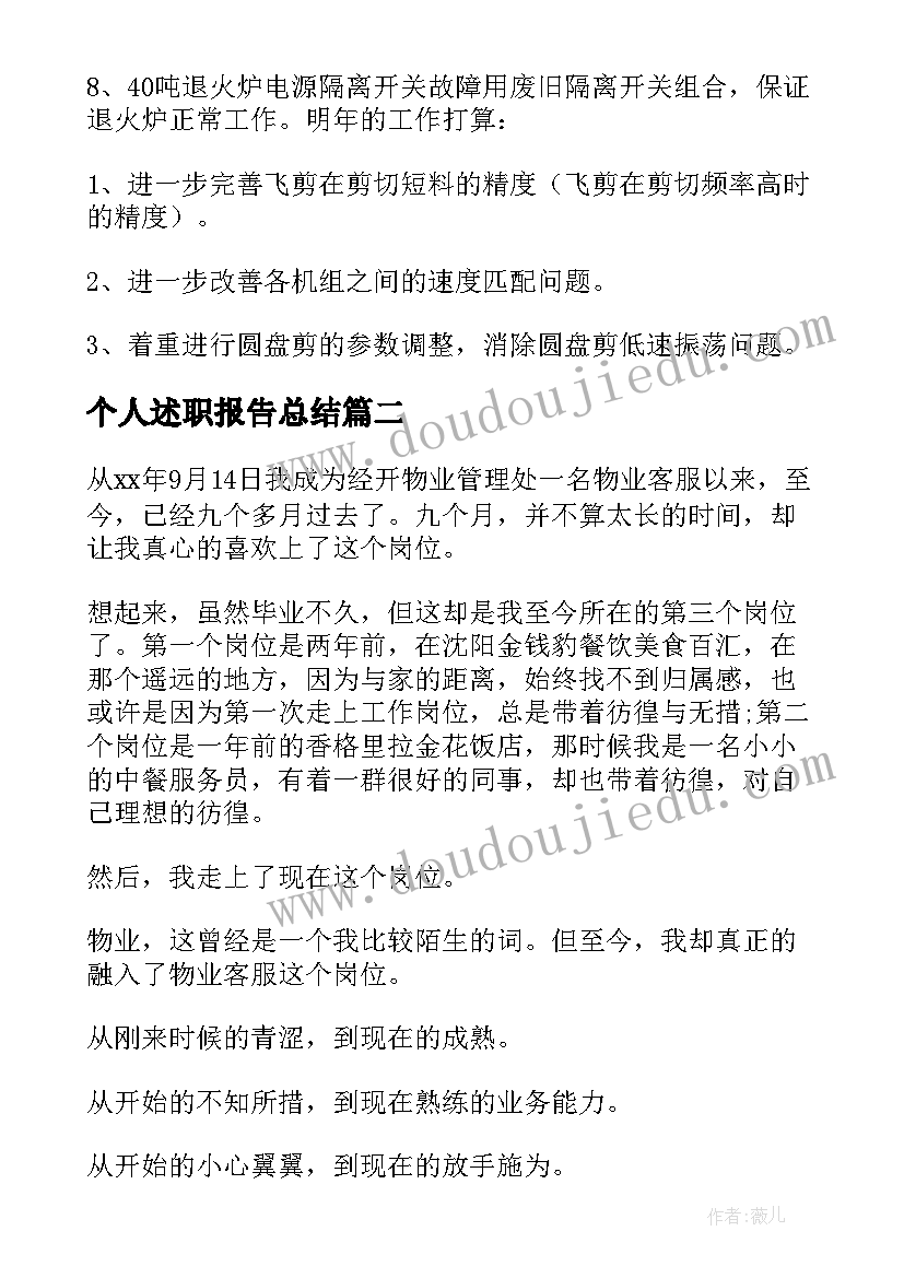 2023年个人述职报告总结 个人述职报告(实用10篇)