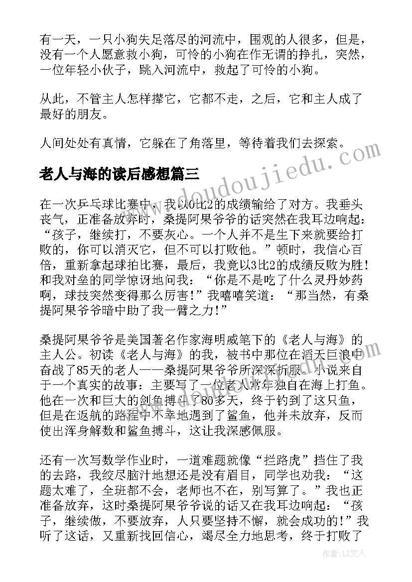 老人与海的读后感想 老人与海读后感感悟(大全5篇)