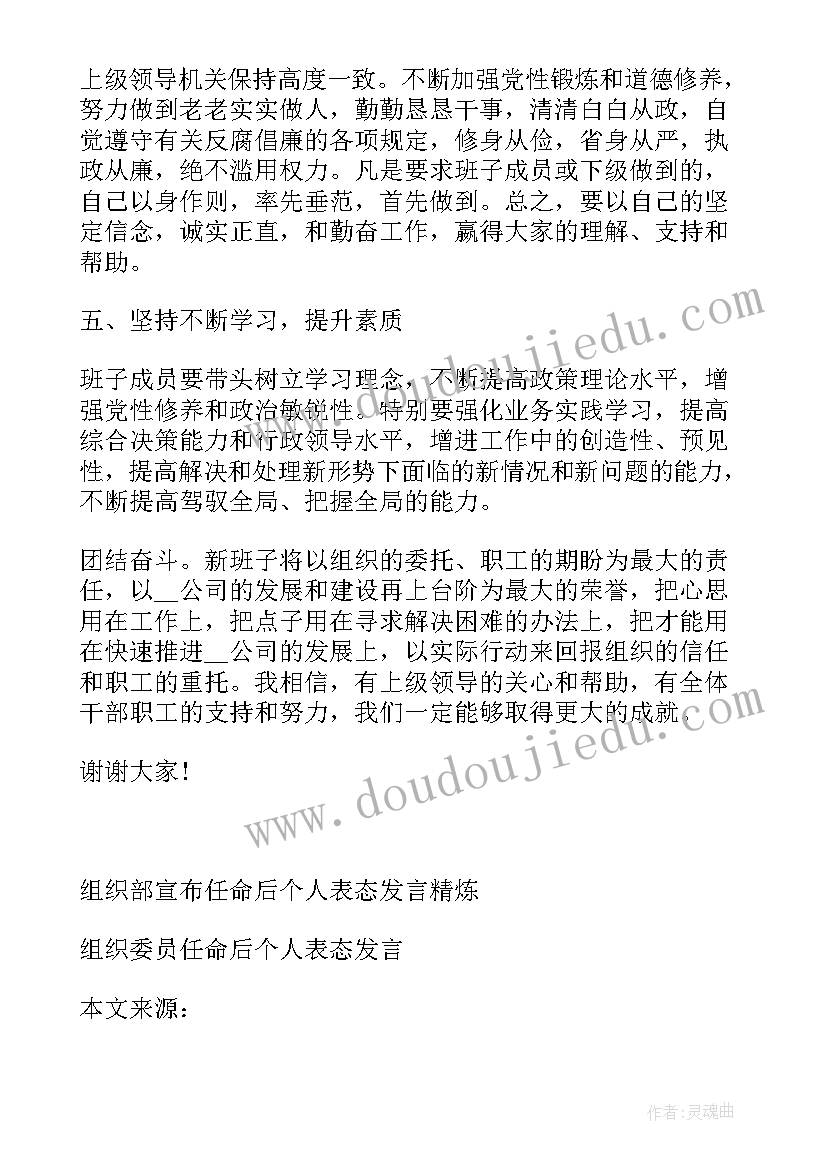 2023年宣布任命后个人表态发言助理说(模板5篇)