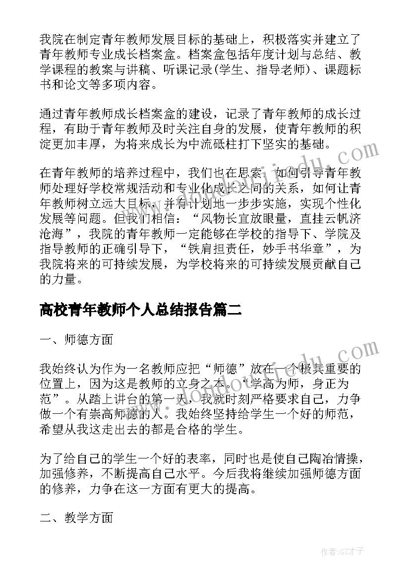 2023年高校青年教师个人总结报告(汇总5篇)