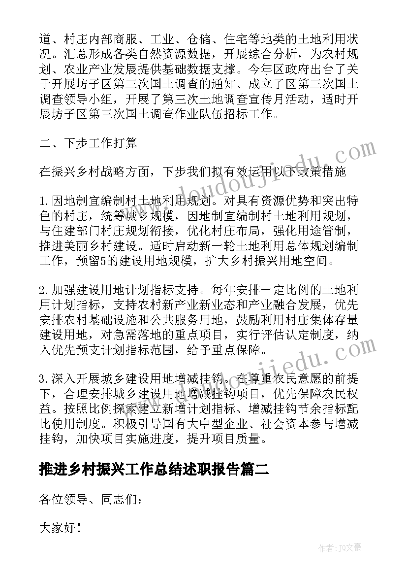 最新推进乡村振兴工作总结述职报告(大全5篇)