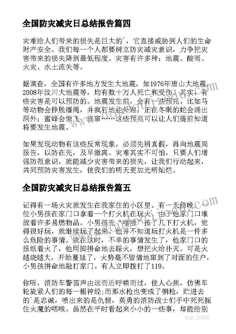 2023年全国防灾减灾日总结报告(优质7篇)