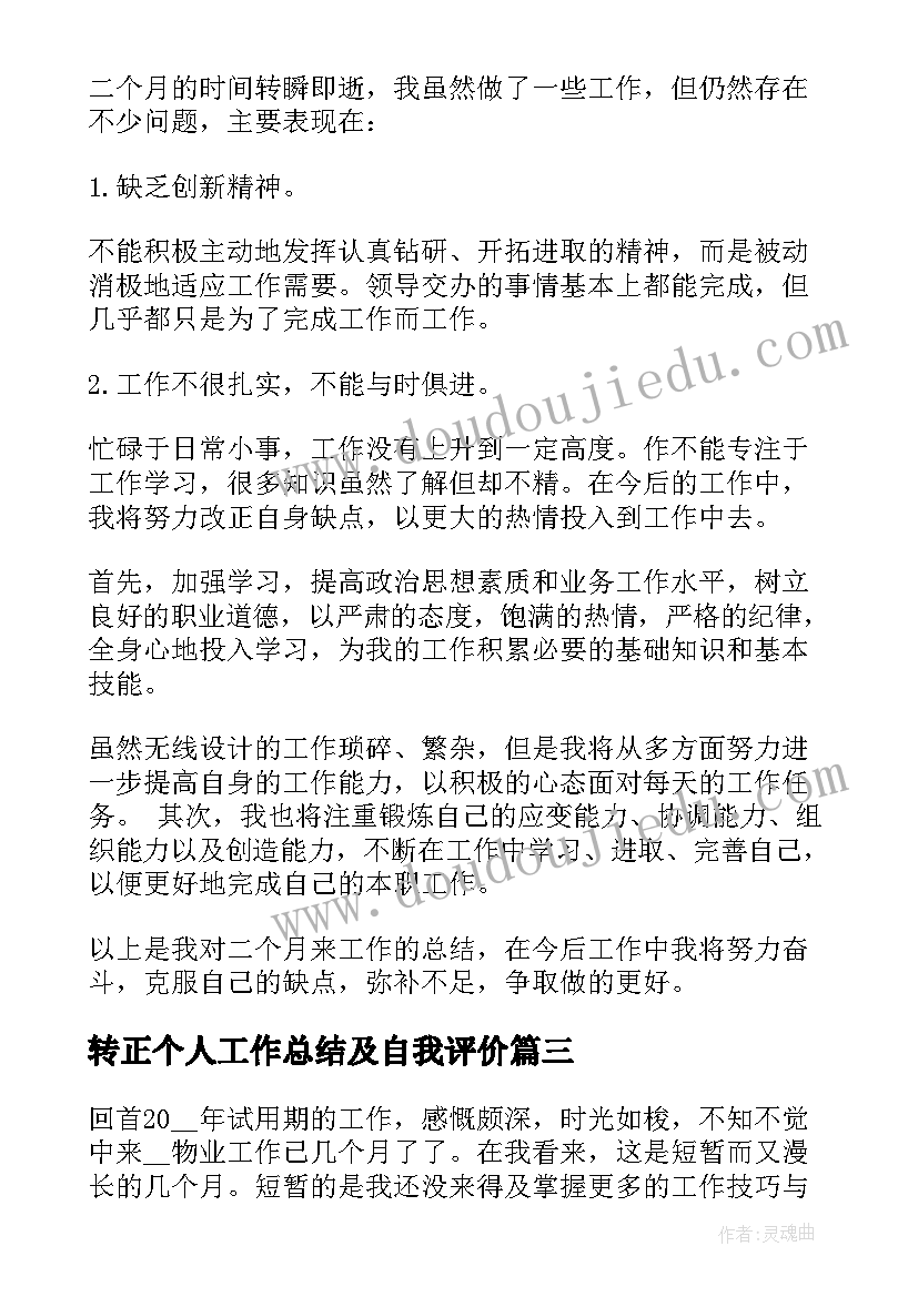 最新转正个人工作总结及自我评价(实用5篇)