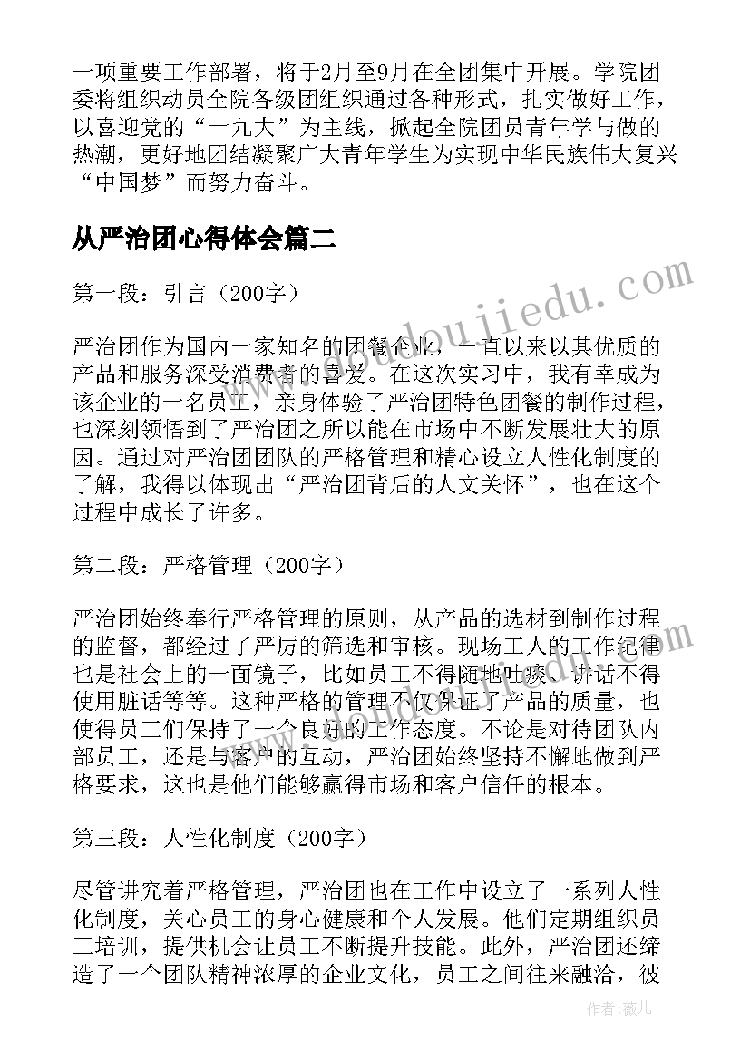 2023年从严治团心得体会(实用9篇)