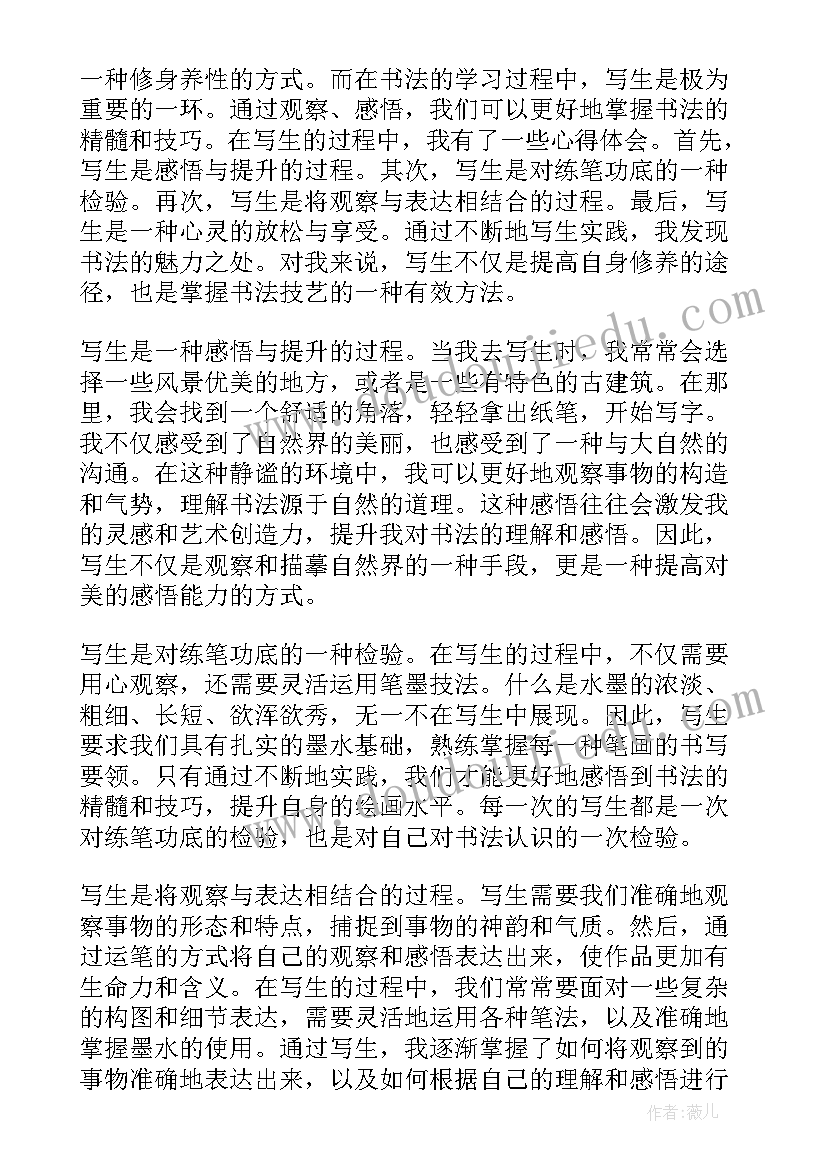 写生总结报告 书法写生心得体会总结(大全10篇)