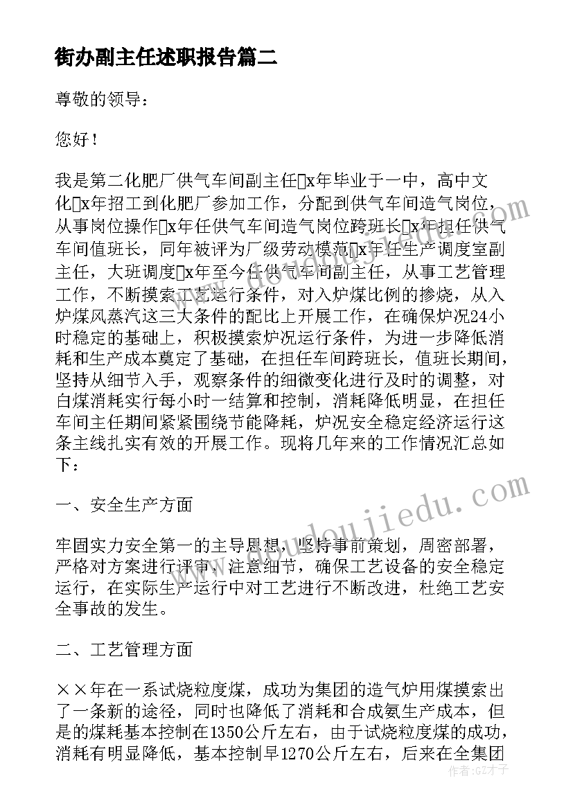 街办副主任述职报告(精选5篇)