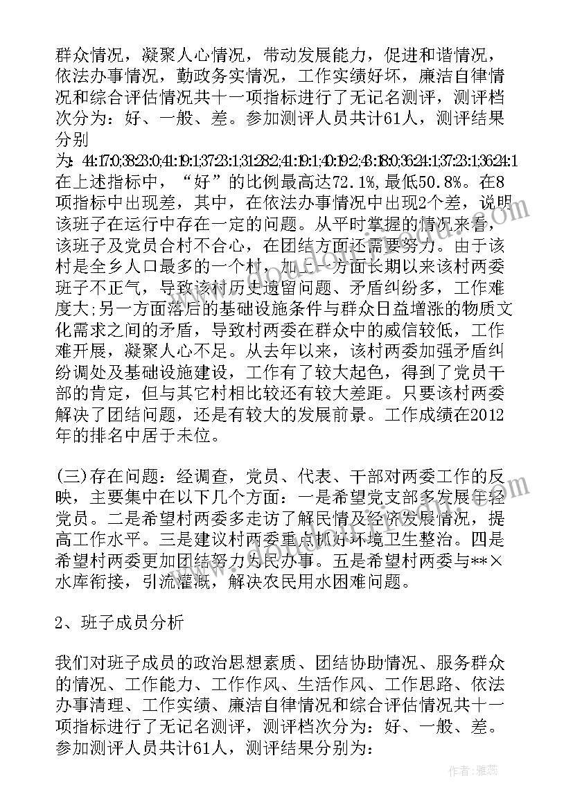 村支两委运行情况调研报告(大全5篇)