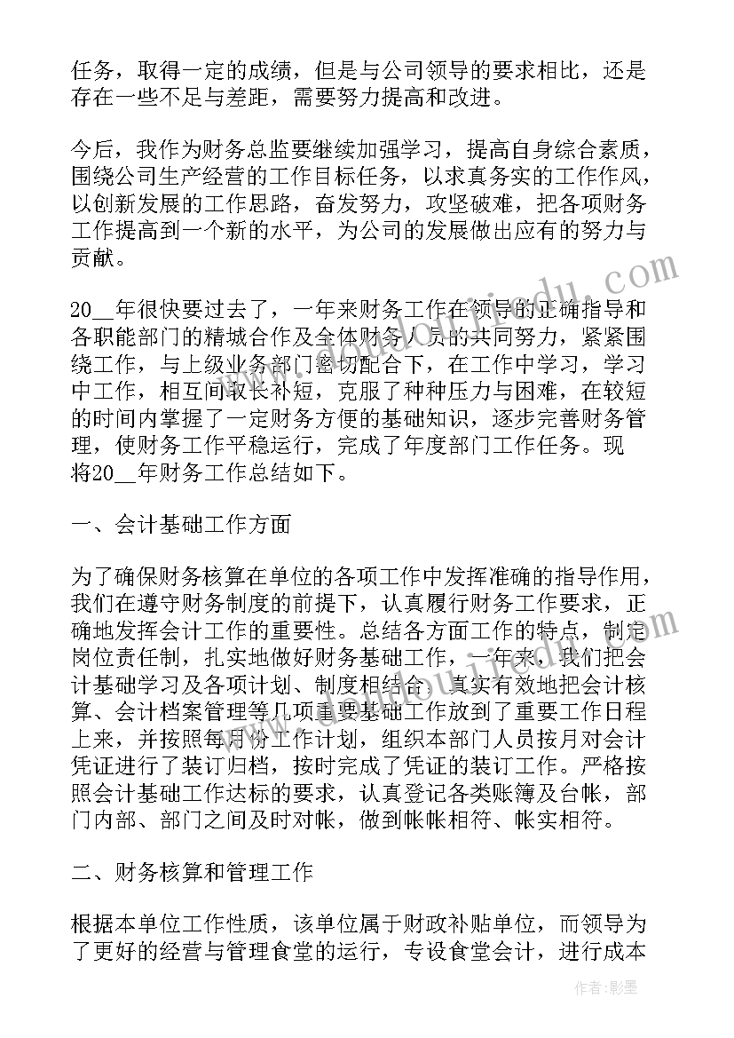 财务总监年终工作总结(精选10篇)