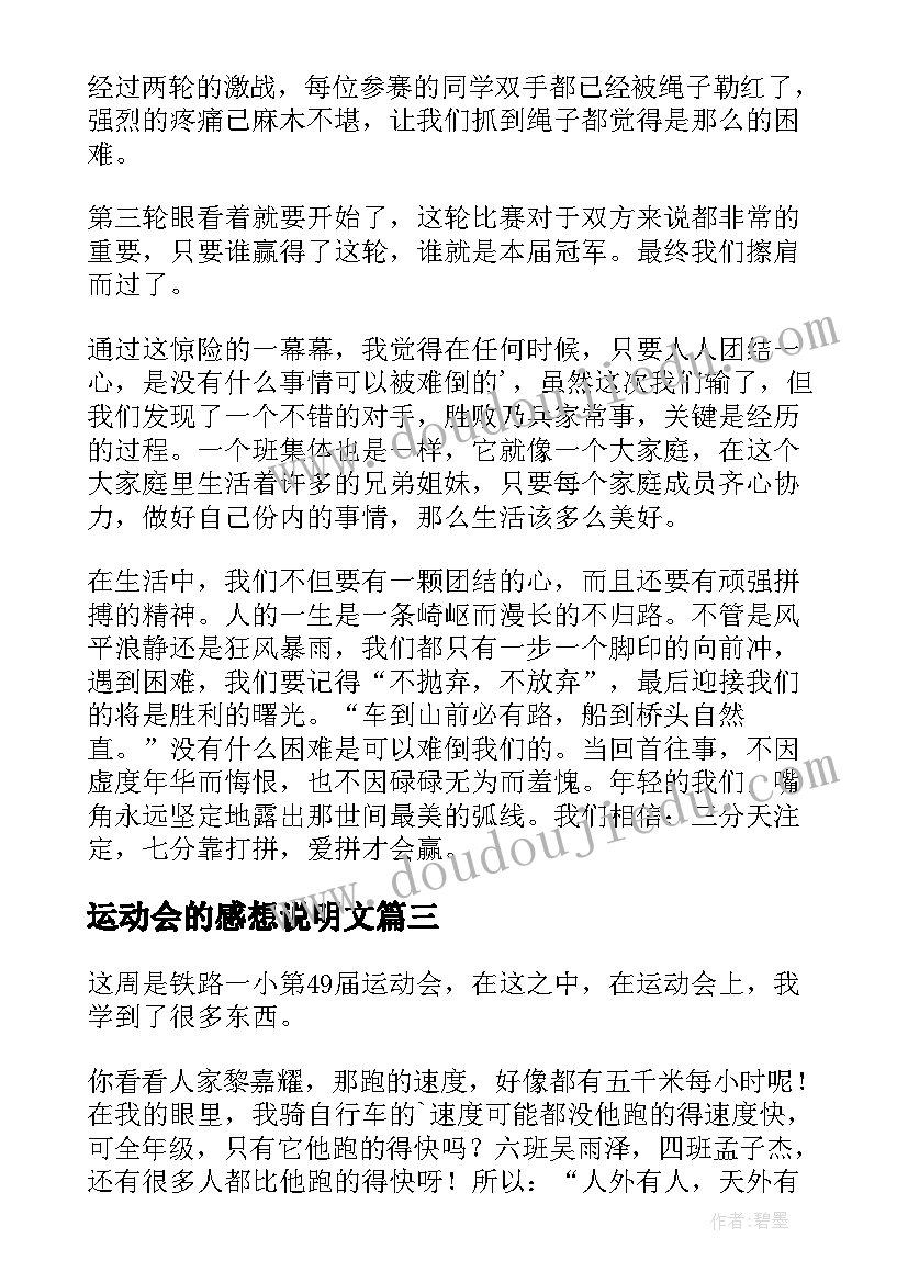 2023年运动会的感想说明文(优秀10篇)