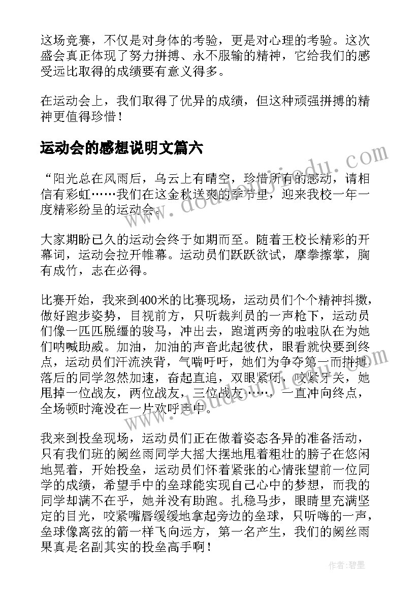 2023年运动会的感想说明文(优秀10篇)