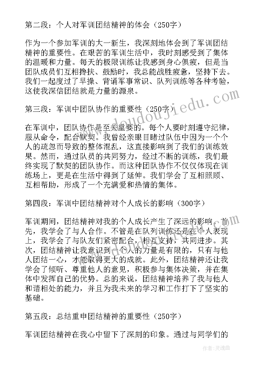 2023年军训团结心得体会 军训团结精神心得体会(精选5篇)