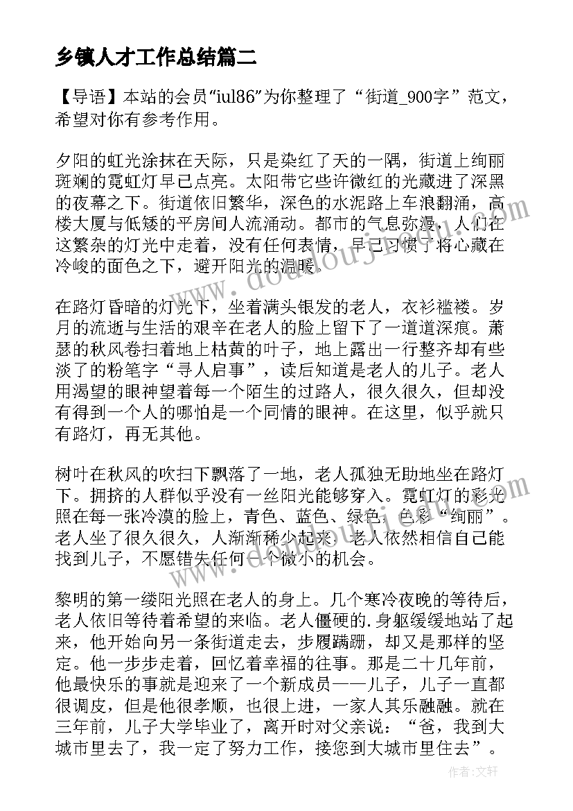 2023年乡镇人才工作总结(优质6篇)