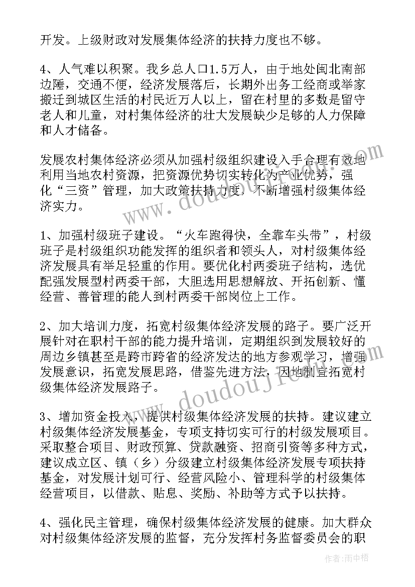 壮大村集体经济发言总结(通用5篇)