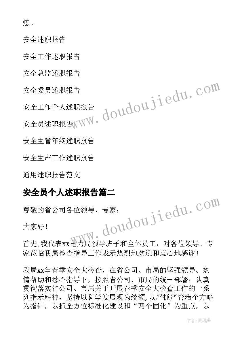 最新安全员个人述职报告 安全述职报告(优质7篇)