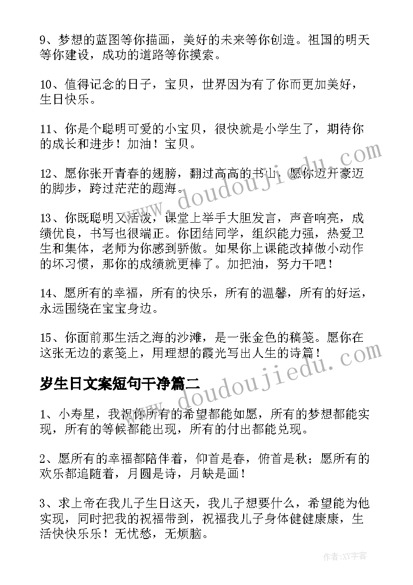 2023年岁生日文案短句干净(实用5篇)