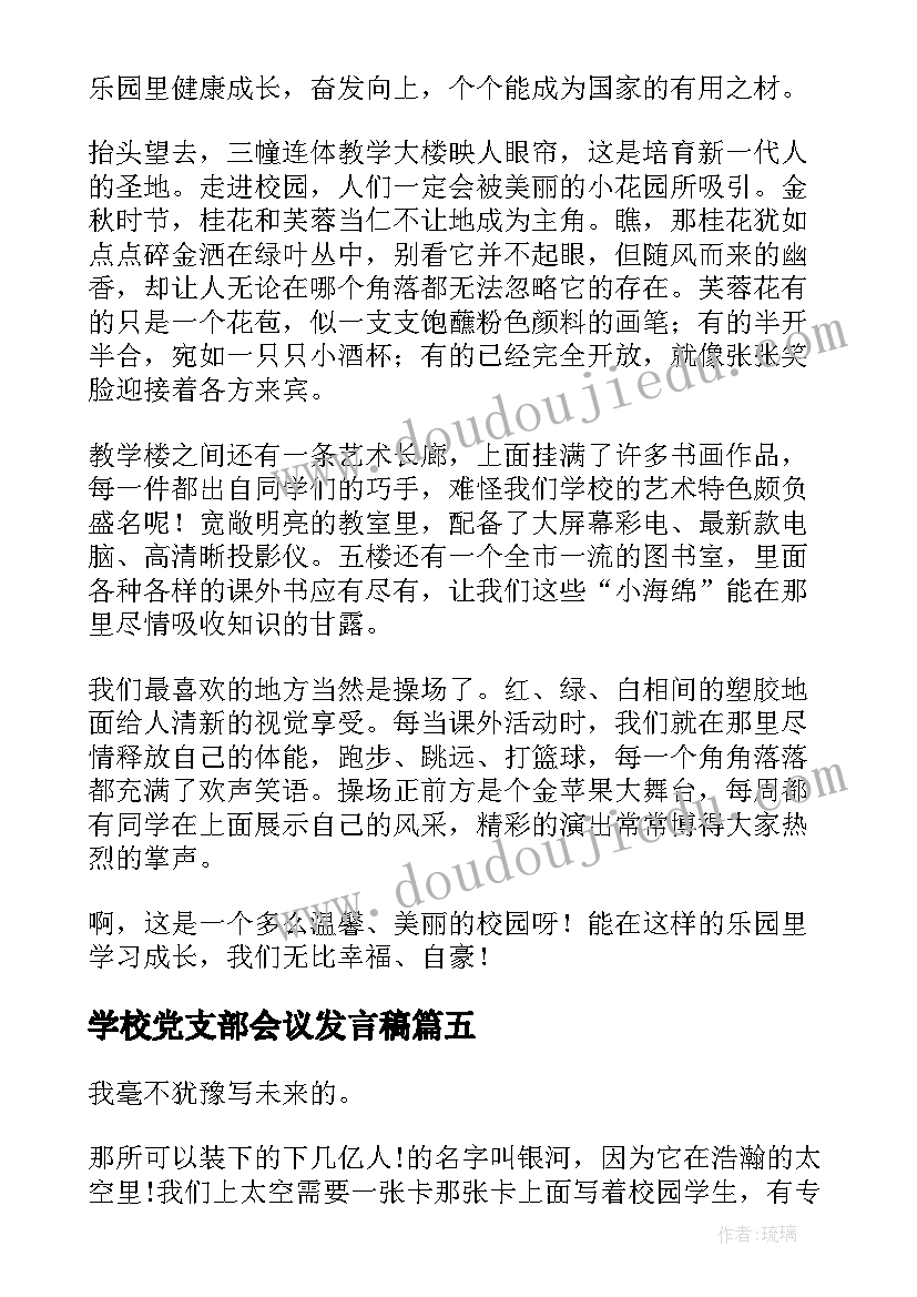 最新学校党支部会议发言稿(大全7篇)