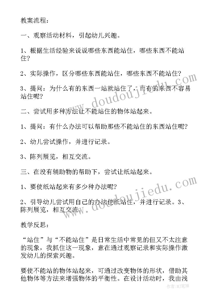 大班科学活动站起来反思总结 大班科学活动站起来(优秀6篇)