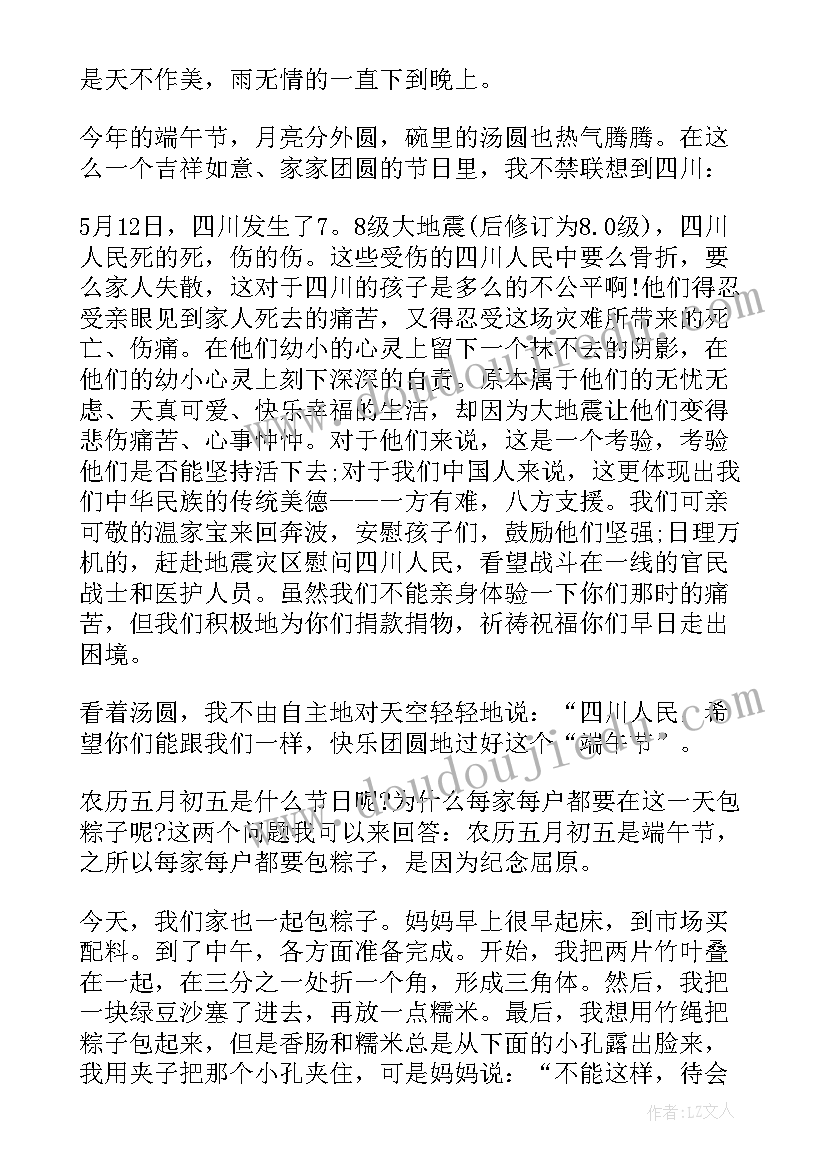 端午节的感受 端午节活动个人心得感想(大全6篇)