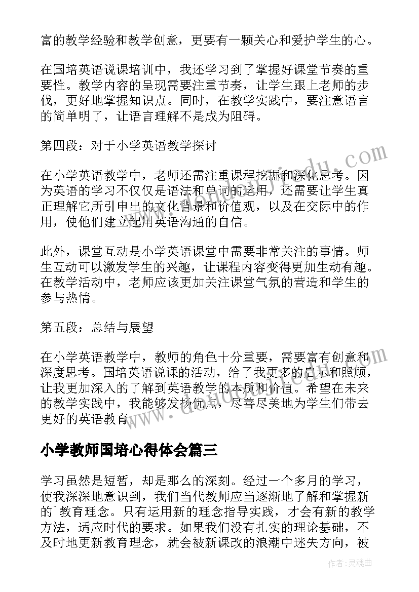 2023年小学教师国培心得体会(精选7篇)