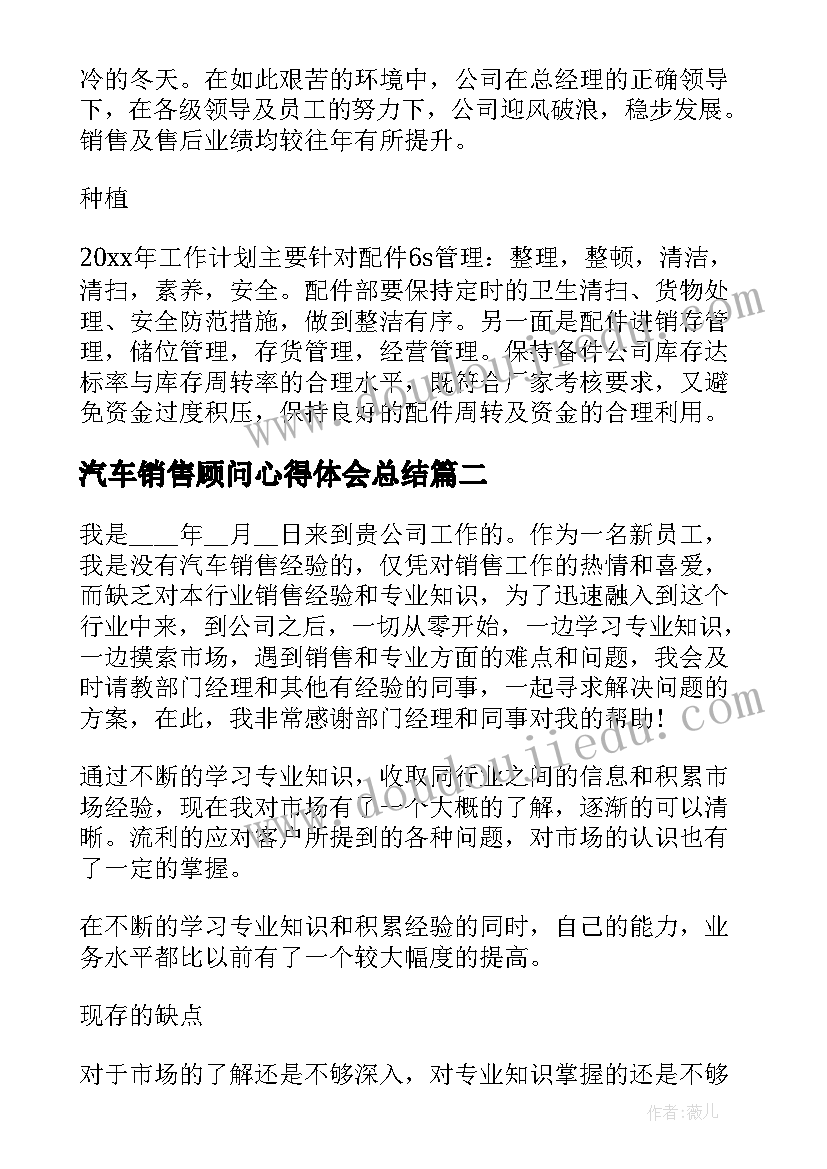 汽车销售顾问心得体会总结(精选5篇)