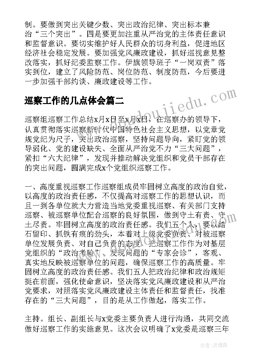 2023年巡察工作的几点体会(实用8篇)