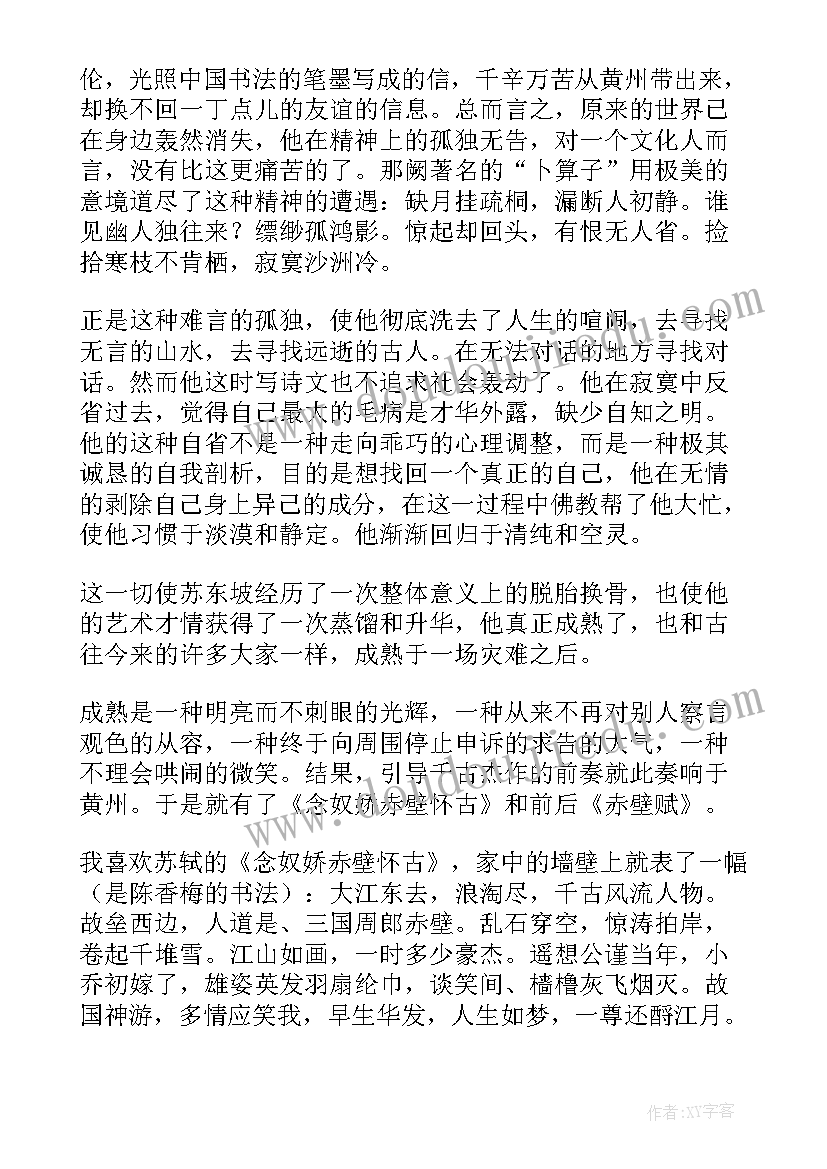 苏东坡传读书体会 苏东坡传读后感心得(实用5篇)