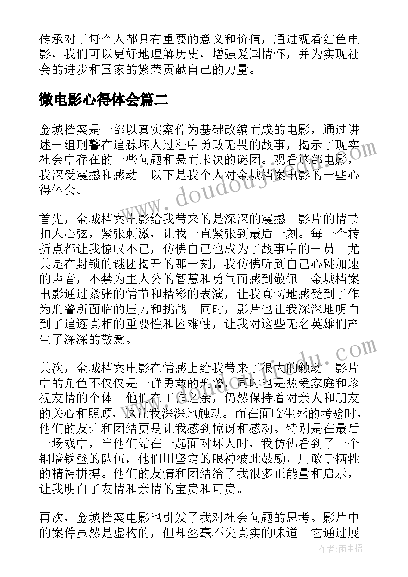 2023年微电影心得体会(大全5篇)