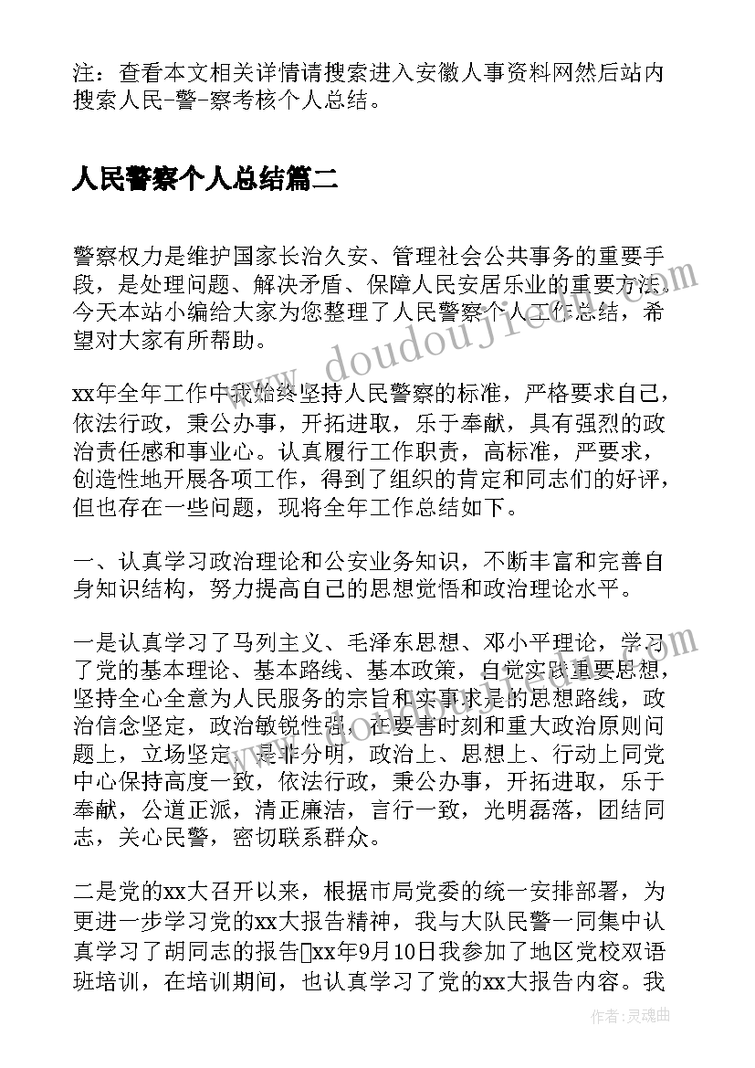 2023年人民警察个人总结(大全5篇)