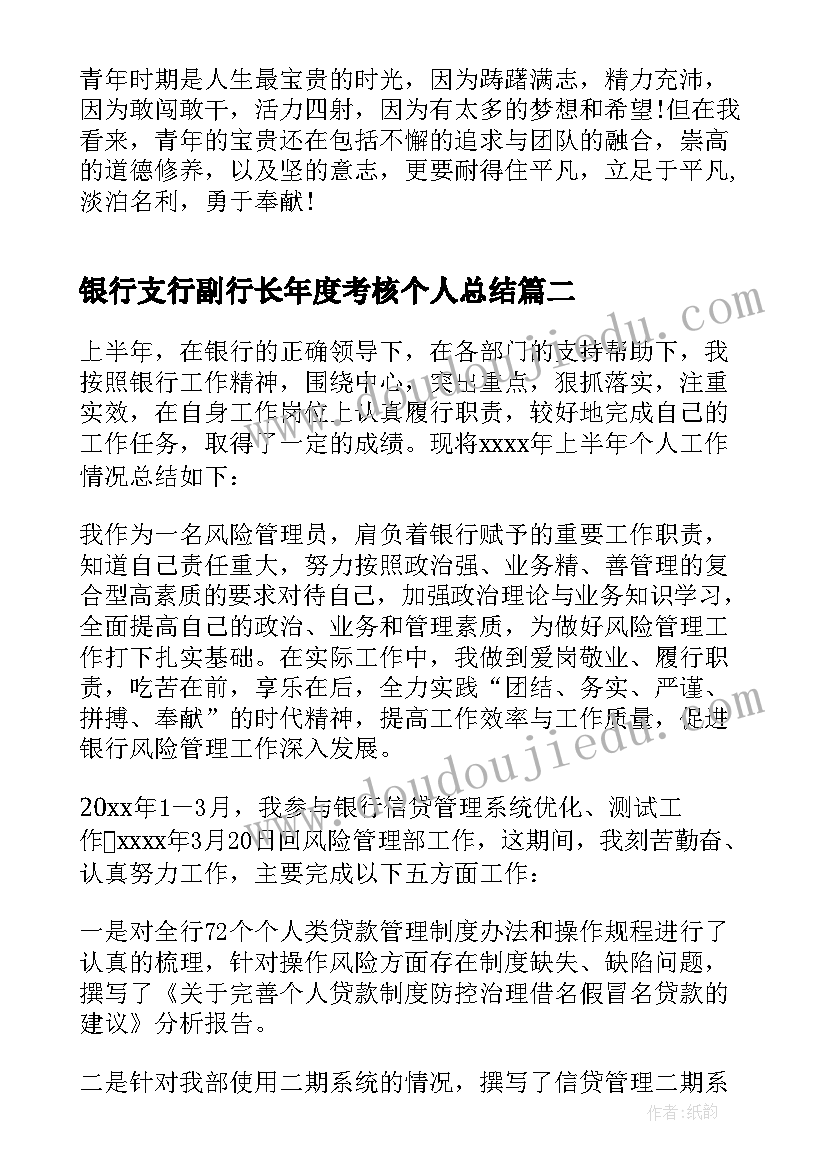 最新银行支行副行长年度考核个人总结(优秀5篇)