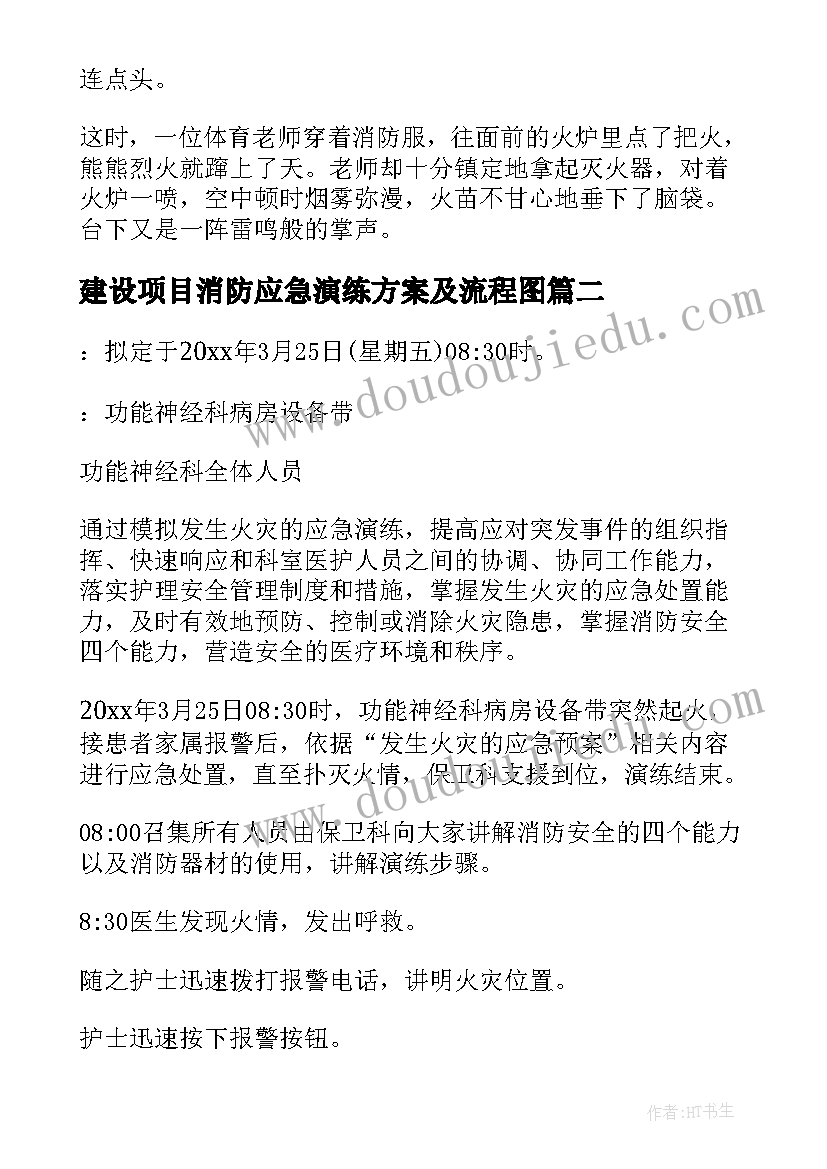 2023年建设项目消防应急演练方案及流程图(优质5篇)