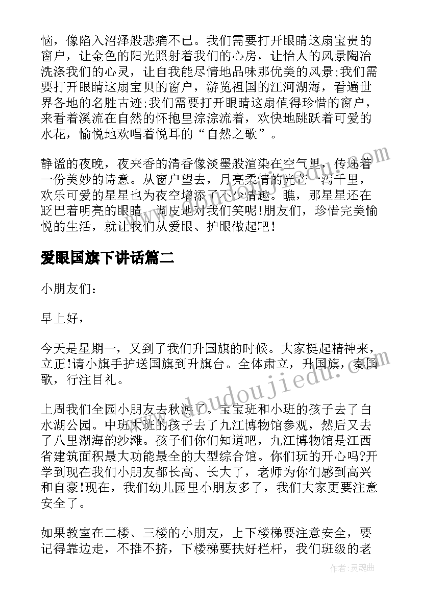 最新爱眼国旗下讲话(精选5篇)