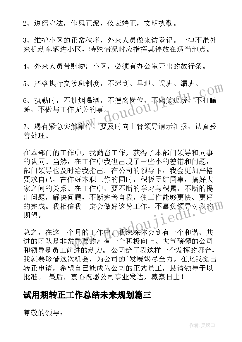 最新试用期转正工作总结未来规划(优质8篇)