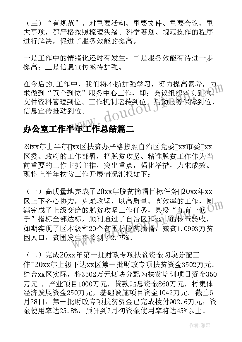 2023年办公室工作半年工作总结(优质9篇)