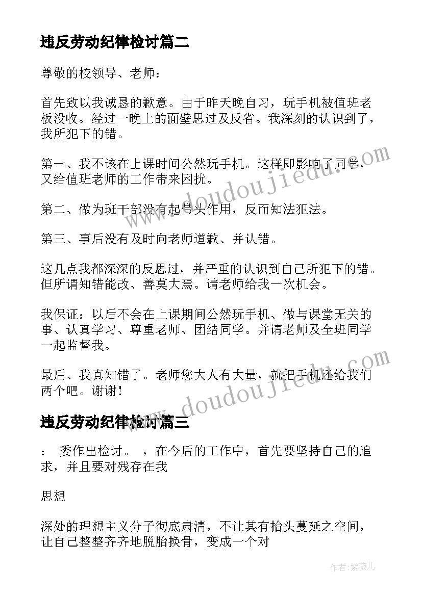 违反劳动纪律检讨 违反纪律的检讨书(优质5篇)