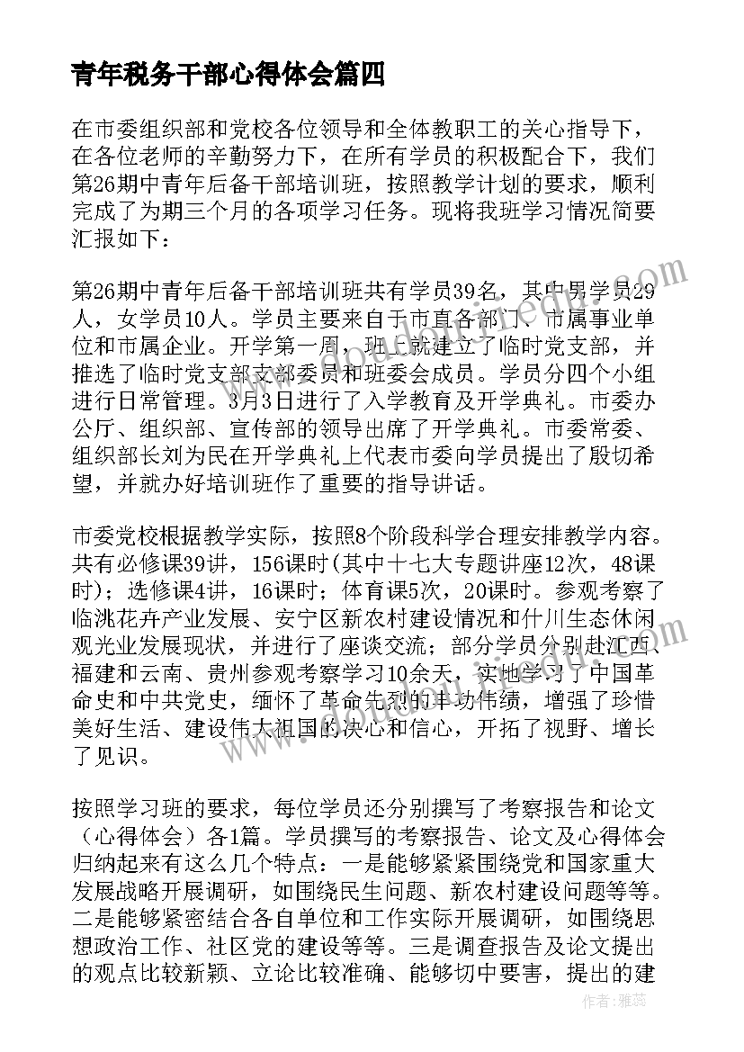 2023年青年税务干部心得体会(精选5篇)