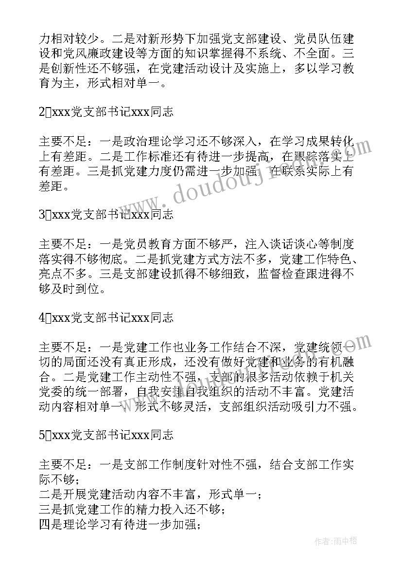 最新支部书记述职评议会点评及讲话(模板10篇)