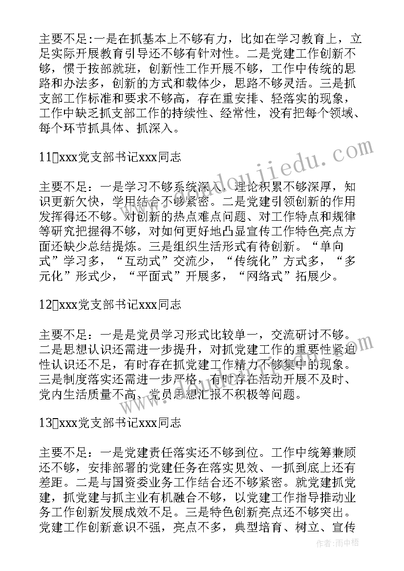 最新支部书记述职评议会点评及讲话(模板10篇)