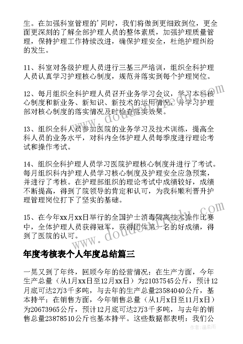 最新年度考核表个人年度总结 年度考核表个人工作总结(通用9篇)