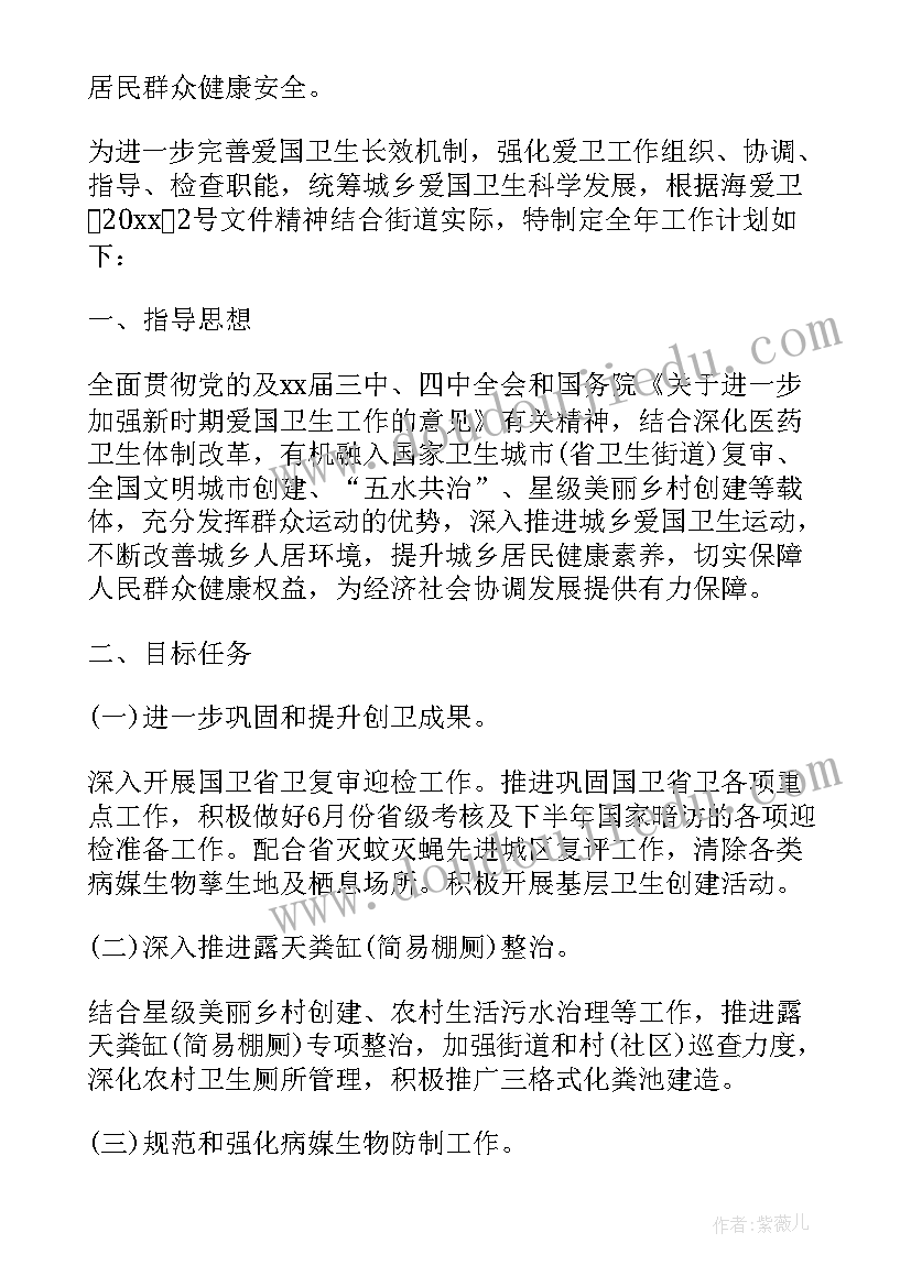 街道爱国卫生工作总结及计划(模板5篇)